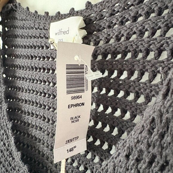 Aritzia Wilfred Black Ephron Crochet Tank Dress NWT Black Size XXS - Picture 5 of 6